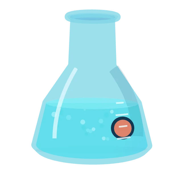 3D Erlenmeyer flask with market demand rising inside